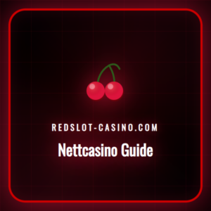 Person som leser en online nettcasino guide på en laptop med spillkort og sjetonger i bakgrunnen.