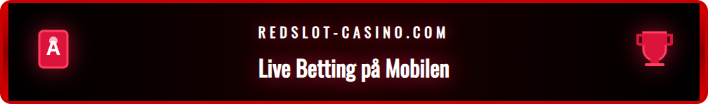 Person som bruker Redslot sin live betting-funksjon på en smarttelefon.