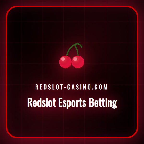 En collage av populære esportsspill-logoer med Redslot-logoen i sentrum, som symboliserer bettingmuligheter.
