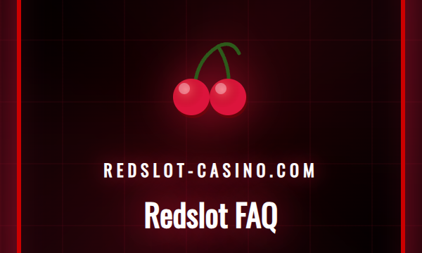 Visuell guide til Redslot FAQ med casinoets logo for norske spillere.