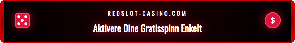 Skjermbilde som viser bonusseksjonen på en Redslot-spillerkonto, hvor en spiller klikker på en knapp for å aktivere gratisspinn.