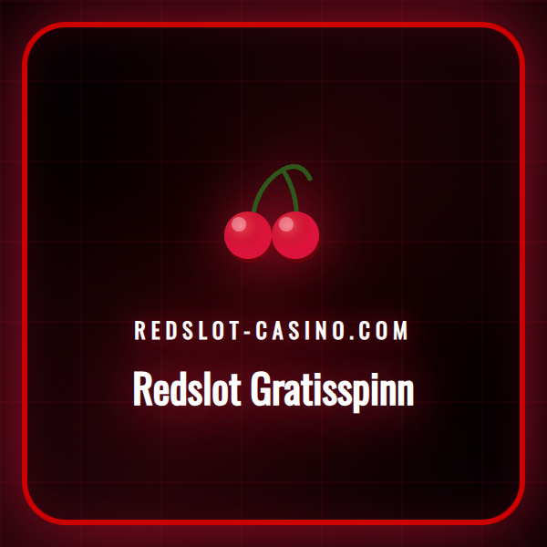 En illustrasjon som viser Redslot Casino-logoen omgitt av skinnende gullmynter og gratisspinn-symboler på en mørk bakgrunn.