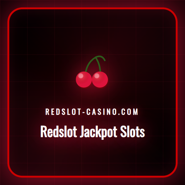 En spennende visuell fremstilling av Redslot Jackpot Slots med blinkende lys og store gevinstsymboler.
