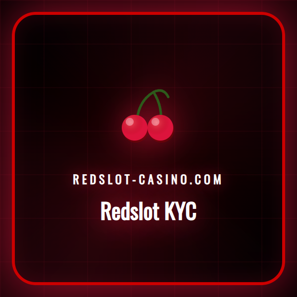 En person som holder et ID-kort foran en bærbar datamaskin som viser Redslot-logoen, for å illustrere KYC-prosessen.