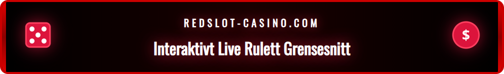 Skjermbilde av Redslots live rulett-grensesnitt med innsatsalternativer.