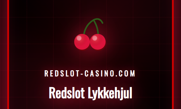 En illustrasjon av det fargerike Redslot Lykkehjul med ulike premiesymboler som peker mot en jackpot.