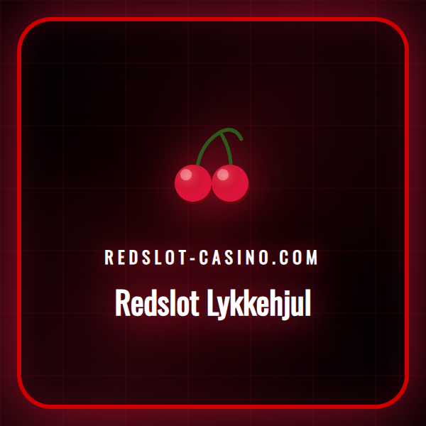 En illustrasjon av det fargerike Redslot Lykkehjul med ulike premiesymboler som peker mot en jackpot.