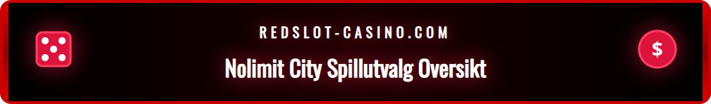 Visning av spillobbyen hos Redslot med Nolimit City-automater.