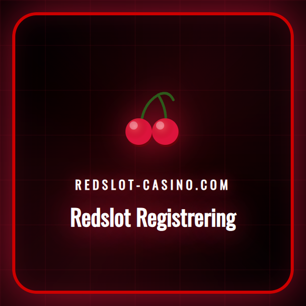 En person fullfører Redslot registrering på en bærbar datamaskin med casinoets logo i bakgrunnen.