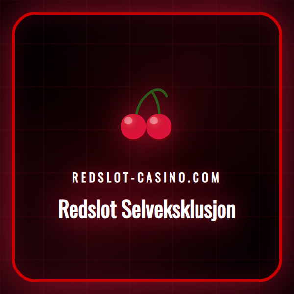 En person som holder en smarttelefon med Redslot-logoen og et låsesymbol, symboliserer selvekskludering.