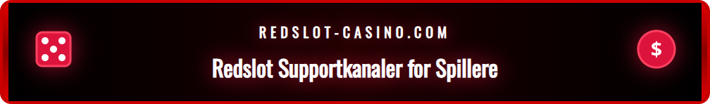Oversikt over Redslots supportkanaler, inkludert live chat, e-post og FAQ-seksjonen for norske brukere.