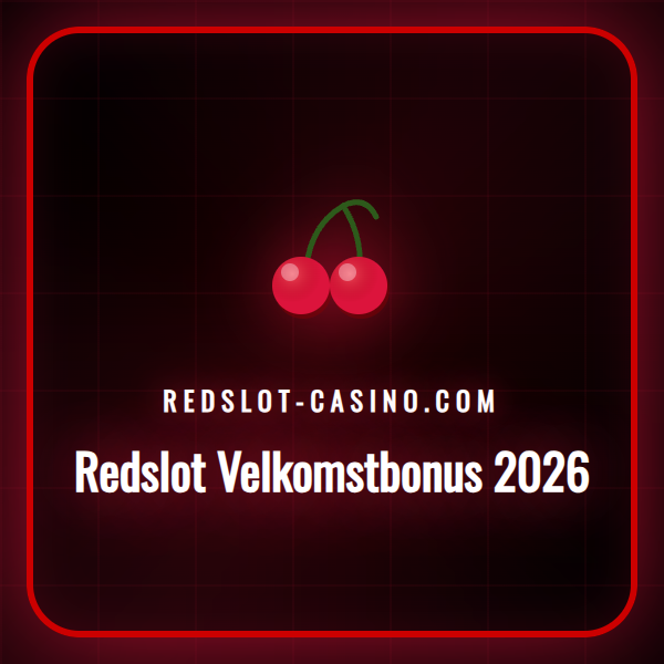 En detaljert grafisk fremstilling av Redslot velkomstbonus for året 2026, som viser bonusprosent og gratisspinn.